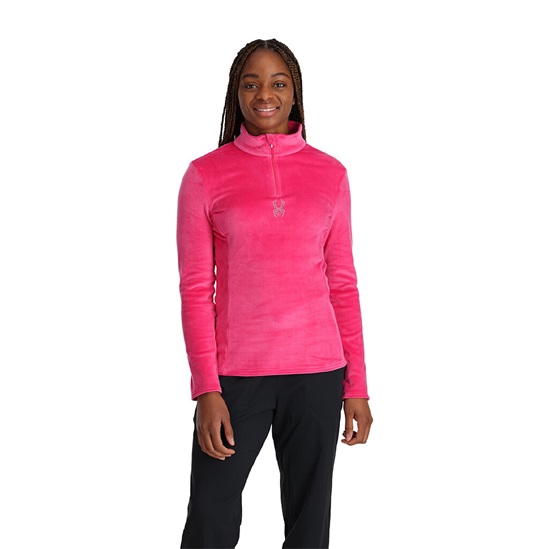SPYDER W SHIMMER BUG 1/2 ZIP-PINK