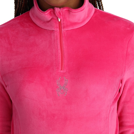 SPYDER W SHIMMER BUG 1/2 ZIP-PINK