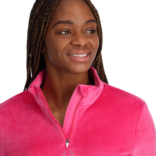 SPYDER W SHIMMER BUG 1/2 ZIP-PINK