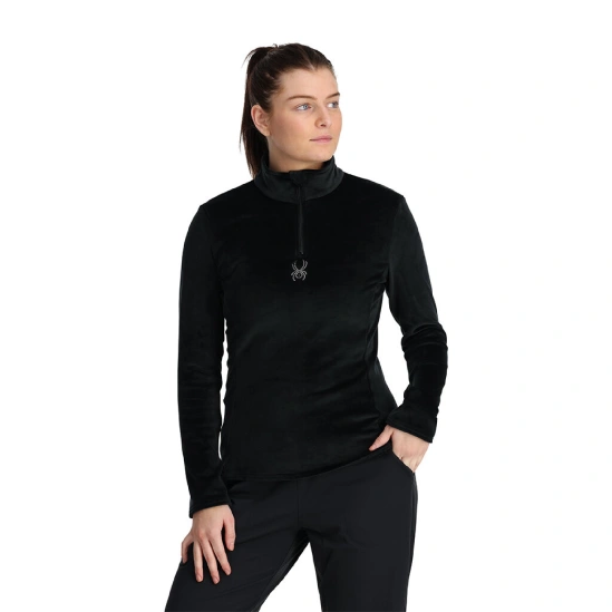 SPYDER W SHIMMER BUG 1/2 ZIP-BLACK