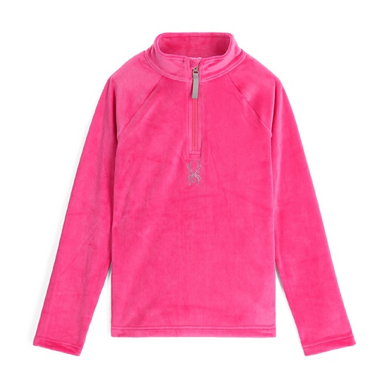 SPYDER GIRLS SHIMMER BUG 1/2 ZIP-PINK