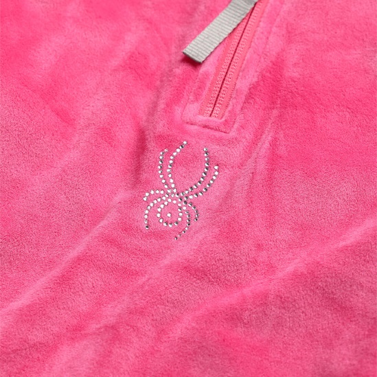 SPYDER GIRLS SHIMMER BUG 1/2 ZIP-PINK